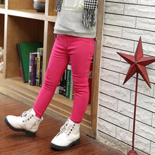 Load image into Gallery viewer, Winter girls Pants with Velvet Thicken Casual Trousers Elastic Pants 3-12Y Kid's Warm Pants Pencil Pants for Girls