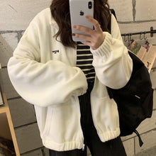Load image into Gallery viewer, Zip-up Turn-down Collar Printed Pocket Long Sleeve Korean Style New Trendy Casual BF Ulzzang Harajuku Womens Daily