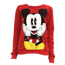 Load image into Gallery viewer, Mickey mouse Women Sweatshirts Hoodies Character Printed Casual Pullover Cute Jumpers Top Long Sleeve O-Neck Fleece Tops