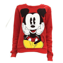 Load image into Gallery viewer, Mickey mouse Women Sweatshirts Hoodies Character Printed Casual Pullover Cute Jumpers Top Long Sleeve O-Neck Fleece Tops