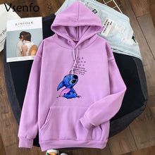 Load image into Gallery viewer, Hoodies Sweatshirt Women Cute Anime Lilo and Stitch Hoodie Ladiy Girl Pullover Harajuku Kpop moletom feminino