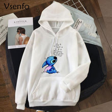 Load image into Gallery viewer, Hoodies Sweatshirt Women Cute Anime Lilo and Stitch Hoodie Ladiy Girl Pullover Harajuku Kpop moletom feminino