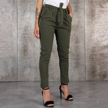 Load image into Gallery viewer, Casual Slim Chiffon Thin Pants For Women High Waist Black Khaki Green Pants