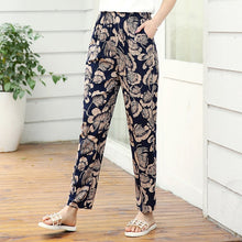 Load image into Gallery viewer, Women Summer Casual Pencil Pants XL-5XL Plus Size High Waist Pants Printed Elastic Waist Middle Aged Women Pants