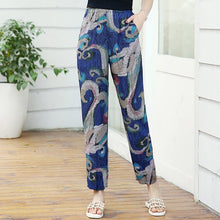 Load image into Gallery viewer, Women Summer Casual Pencil Pants XL-5XL Plus Size High Waist Pants Printed Elastic Waist Middle Aged Women Pants