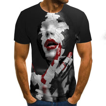 Load image into Gallery viewer, Cool clown men's T-shirt funny clown face tops 3D printed fashion short-sleeved round neck shirt trendy streetwear