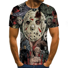 Load image into Gallery viewer, Cool clown men's T-shirt funny clown face tops 3D printed fashion short-sleeved round neck shirt trendy streetwear