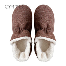 Load image into Gallery viewer, slippers winter new warm and comfortable plush slippers ladies shoes home slippers striped cotton slippers non-slip