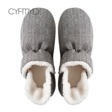 Load image into Gallery viewer, slippers winter new warm and comfortable plush slippers ladies shoes home slippers striped cotton slippers non-slip