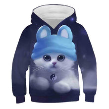 Load image into Gallery viewer, fashion cute kid's sports hoodie casual boy's and girl's long-sleeved cute cat hoodie streetwear sweatshirt