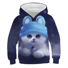 Load image into Gallery viewer, fashion cute kid's sports hoodie casual boy's and girl's long-sleeved cute cat hoodie streetwear sweatshirt