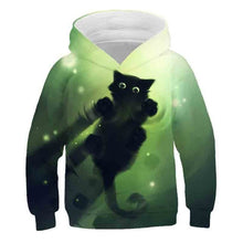 Load image into Gallery viewer, fashion cute kid's sports hoodie casual boy's and girl's long-sleeved cute cat hoodie streetwear sweatshirt
