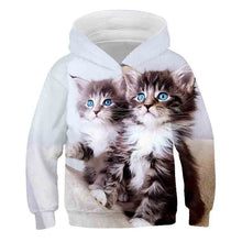 Load image into Gallery viewer, fashion cute kid's sports hoodie casual boy's and girl's long-sleeved cute cat hoodie streetwear sweatshirt
