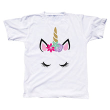 Load image into Gallery viewer, Unicorn Funny Printing Tee Shirts Boy and Girl Summer Short Sleeve T-shirts Kid's Casual Tops Tees White Girl Clothes
