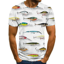 Load image into Gallery viewer, printed fish pattern men and women casual T-shirt Fashion trend youth cool men's t-shirt Hip hop short sleeve
