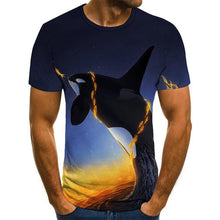 Load image into Gallery viewer, printed fish pattern men and women casual T-shirt Fashion trend youth cool men's t-shirt Hip hop short sleeve
