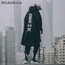 Load image into Gallery viewer, japanese sweatshirt Mens Oversize Hoodies Long Cloak Hip Hop Gothic Outwear Streetwear Coat Harajuku Style Male Tops
