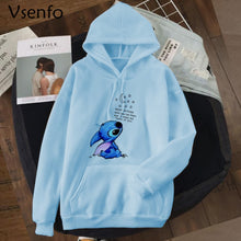 Load image into Gallery viewer, Hoodies Sweatshirt Women Cute Anime Lilo and Stitch Hoodie Ladiy Girl Pullover Harajuku Kpop moletom feminino
