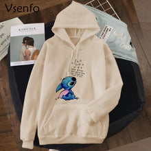 Load image into Gallery viewer, Hoodies Sweatshirt Women Cute Anime Lilo and Stitch Hoodie Ladiy Girl Pullover Harajuku Kpop moletom feminino
