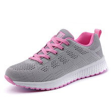Load image into Gallery viewer, Casual Shoes Fashion Breathable Walking Mesh Lace Up Flat Shoes Sneakers Women 2019 Tenis Feminino White Vulcanized Shoes
