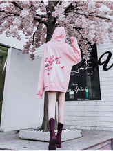 Load image into Gallery viewer, Winter modis Cherry Blossom Print Hoodie Streetwear Hip Hop oversize Women Men Unisex Cotton  Sweatshirts Retro Hoody
