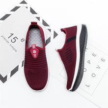 Load image into Gallery viewer, Flat Shoes Knit Woman Casual Slip On Vulcanized Shoes Female Mesh Soft Breathable Women's Footwear For Ladies Sneaker
