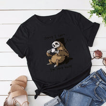 Load image into Gallery viewer, Women T-shirt Summer Short Sleeve Cotton Plus Size S-5XL Cute Lazy Sloth Print Funny Casual O Neck Female Tshirt Tees Tops
