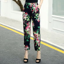 Load image into Gallery viewer, Women Summer Casual Pencil Pants XL-5XL Plus Size High Waist Pants Printed Elastic Waist Middle Aged Women Pants

