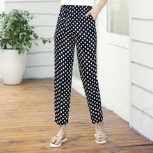 Load image into Gallery viewer, Women Summer Casual Pencil Pants XL-5XL Plus Size High Waist Pants Printed Elastic Waist Middle Aged Women Pants
