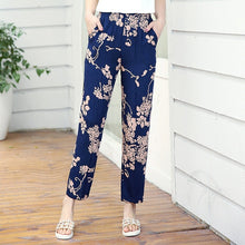 Load image into Gallery viewer, Women Summer Casual Pencil Pants XL-5XL Plus Size High Waist Pants Printed Elastic Waist Middle Aged Women Pants
