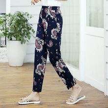 Load image into Gallery viewer, Women Summer Casual Pencil Pants XL-5XL Plus Size High Waist Pants Printed Elastic Waist Middle Aged Women Pants
