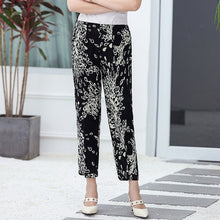 Load image into Gallery viewer, Women Summer Casual Pencil Pants XL-5XL Plus Size High Waist Pants Printed Elastic Waist Middle Aged Women Pants
