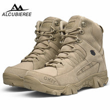 Load image into Gallery viewer, Boots Men Warm Snow Boots Men High Quality Winter Military Boots Men Leather Shoes Men Cow Suede Work Waterproof
