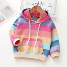 Load image into Gallery viewer, Hoodies Sweatshirt Spring Autumn Children's Clothing Kid's Rainbow Hoodies Fashion Sweatshirt Rainbow Stripe Hoodies
