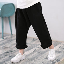 Load image into Gallery viewer, Pants Boy Girl Summer Solid Color Linen Pleated Trousers Children Ankle-length Pants for Baby Boys Pants Casual Harem Pants
