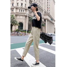 Load image into Gallery viewer, Pants Women New summer Women Clothing Straight Overalls Casual Harem Pants Elastic Waist autumn 2020 Triangle Buckle
