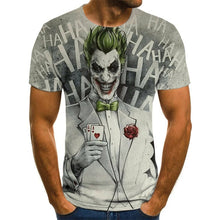 Load image into Gallery viewer, Cool clown men's T-shirt funny clown face tops 3D printed fashion short-sleeved round neck shirt trendy streetwear
