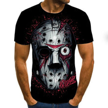 Load image into Gallery viewer, Cool clown men's T-shirt funny clown face tops 3D printed fashion short-sleeved round neck shirt trendy streetwear
