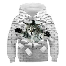 Load image into Gallery viewer, fashion cute kid's sports hoodie casual boy's and girl's long-sleeved cute cat hoodie streetwear sweatshirt
