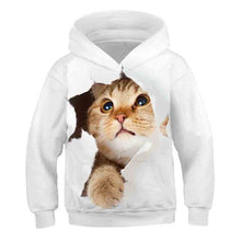 Load image into Gallery viewer, fashion cute kid's sports hoodie casual boy's and girl's long-sleeved cute cat hoodie streetwear sweatshirt
