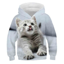 Load image into Gallery viewer, fashion cute kid's sports hoodie casual boy's and girl's long-sleeved cute cat hoodie streetwear sweatshirt
