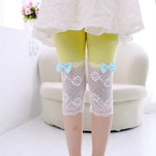 Load image into Gallery viewer, Leggings 2018 Summer Style Children's Clothing Baby Mesh Spliced Bow Lace Leggings Kid's Pants Size 110-150
